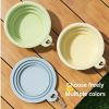 Macaron Color Portable Foldable Travel Bowl for Cats Dogs Lightweight Space-Saving Pet Feeding Drinking Outdoor Use 350ml - Yellow