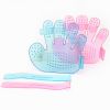 Pet Palm Brush, Hand Shampoo Grooming Bath Massage Glove, Brush Comb Five Finger for Combing and Rubbing Palm Brushed - pink