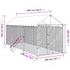 Outdoor Dog Kennel with Roof Silver 6.6'x19.7'x8.2' Galvanized Steel - Silver
