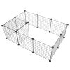 Pet Playpen, Small Animal Cage Indoor Portable Metal Wire Yard Fence for Small Animals, Guinea Pigs, Rabbits Kennel Crate Fence Tent YF - Black