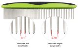 Pet Life Grip Ease' Wide and Narrow Tooth Grooming Pet Comb - Green