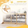 PawHut Freestanding Pet Gate Extra Wide 72" W x 27.25" H Dog Cat Barrier Natural - default