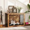 Dog Crate Furniture with Cushion and Double Doors for Small/Medium Dogs - 37 inches