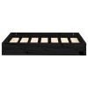 Dog Bed Black 24.2"x19.3"x3.5" Solid Wood Pine - Black