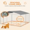 PawHut Outdoor Dog Kennel Galvanized Steel Fence with Cover Secure Lock Mesh Sidewalls for Backyard 13' x 13' x 7.5' - default