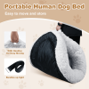 Large Dog Bed 67x43x8 Inches - Super Soft, Machine Washable & Portable With Handles, Non-Slip Bottom For Safety - Gray