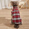 Pet Plaid Shirt For Small & Medium Dogs; Classic Dog Shirt Dog Polo T-Shirt; Pet Apparel - Red - XS