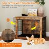 Dog Crate Furniture with Cushion and Double Doors for Small/Medium Dogs - 32 inches