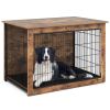 Dog Crate Furniture with Cushion and Double Doors for Small/Medium Dogs - 37 inches